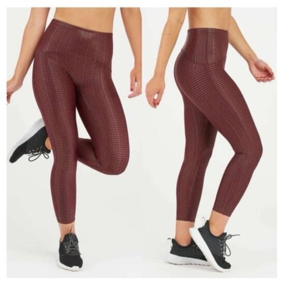 Spanx | Booty Boost® Active 7/8 Leggings, Metallic Mist | L - Picture 1 of 5